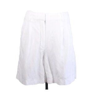 Wilfred Womens 4 White Bermuda Shorts Mid Rise Pleated Slash Pockets Linen Blend
